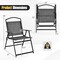 Costway Patio Folding Dining Chairs Set of 4 with Cozy Seat Fabric & Heavy-Duty Metal Frame Grey